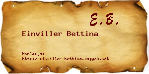Einviller Bettina névjegykártya